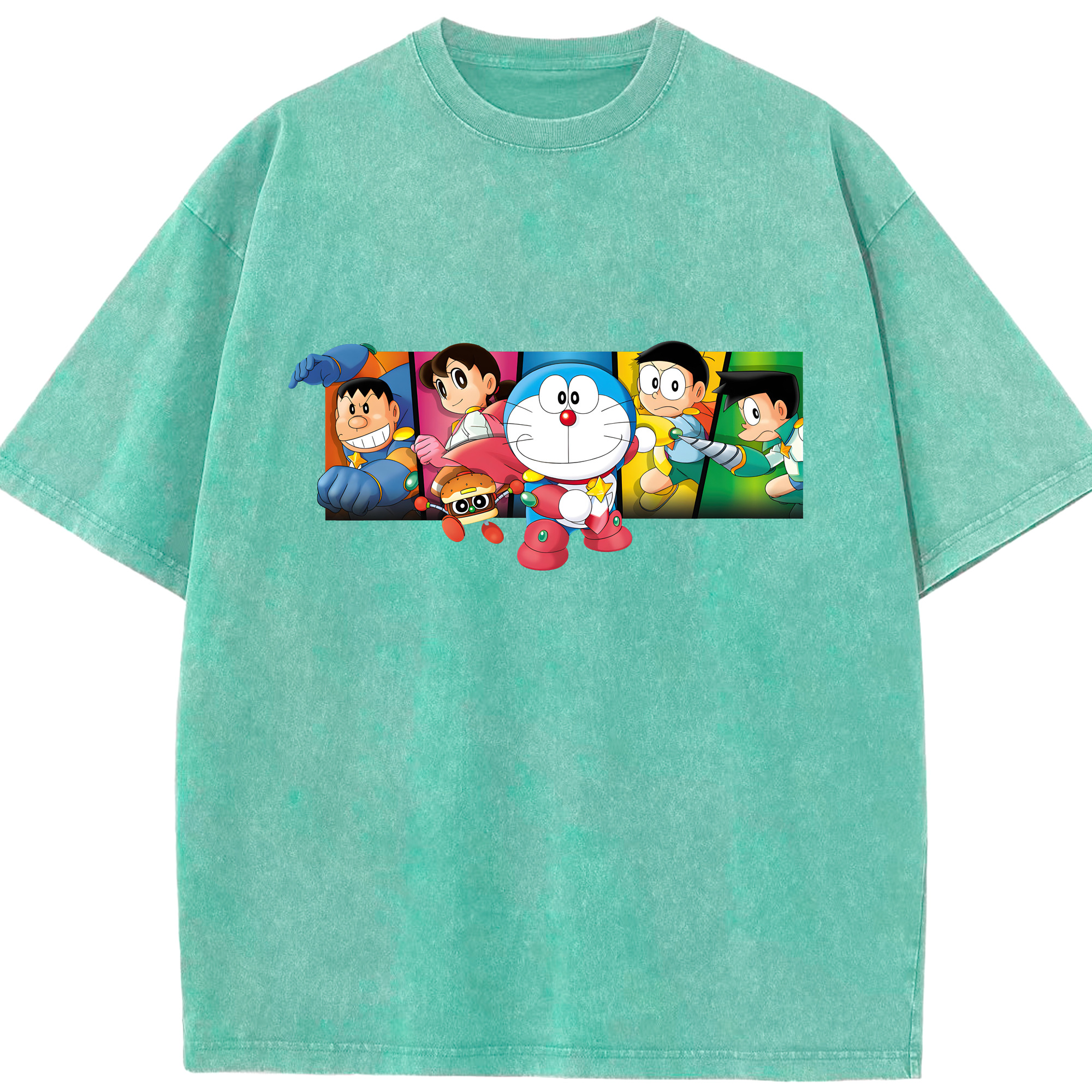 （画像用） ドラえもん Doraemon 綿100% ヴィンテージ風 半袖Tシャツ（フロントプリント）